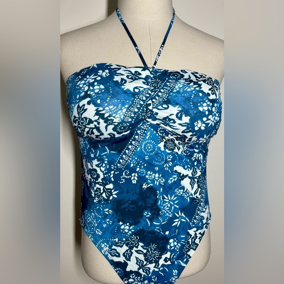 Ralph Lauren | Bandeau Neck Halter Style | One Piece Swimsuit | 16W - Picture 2 of 4